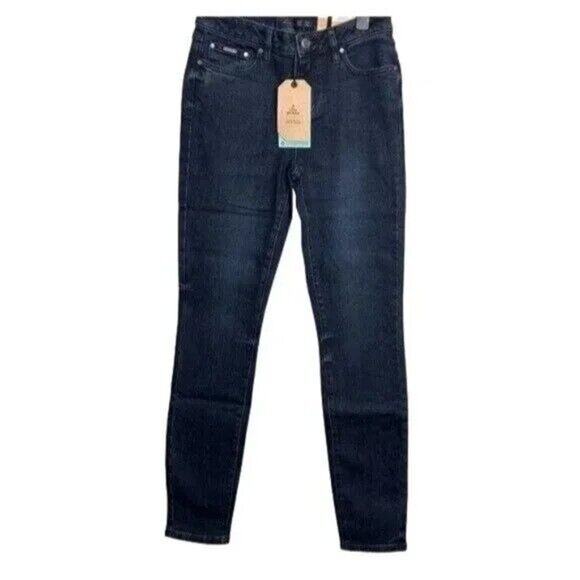 NWT prAna Sienna Mid Rise Cotton Stretch Skinny Jeans 0 / 25 Deep Blue #3236 - Picture 2 of 14